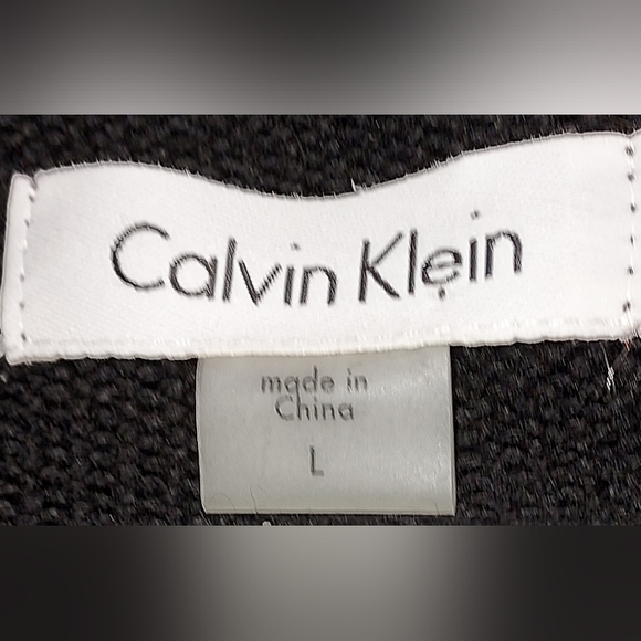 Calvin Klein Black/White Collared Long Sleeve Sweater Dress NWT - Picture 7 of 7